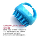  shampoo and product application brush meant for wet use under the shower or off the shower. The bristles are
