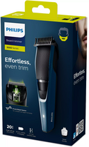 Philips BT3235/15 Beard Trimmer for Men 60 min runtime 20 length setting with battery indicator (Blue)